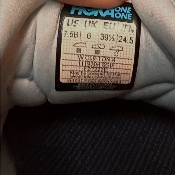 Hoka Light Blue and Orange Running Shoes - Picture 5 of 5